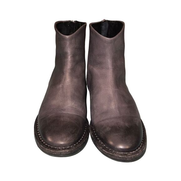 Ernesto Dolani Soft Gray Leather Back Zip Italian Designer Booties Women 39.5 - Picture 2 of 9